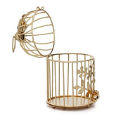 Table Decor Metal Bird Cage Light Antique Diwali Showpieces for Home Decor tealight candle holders | Tea Light Holder with Flower Vine Antique Lantern Candlestick Holders for Home, Living Room, Mandir Decoration